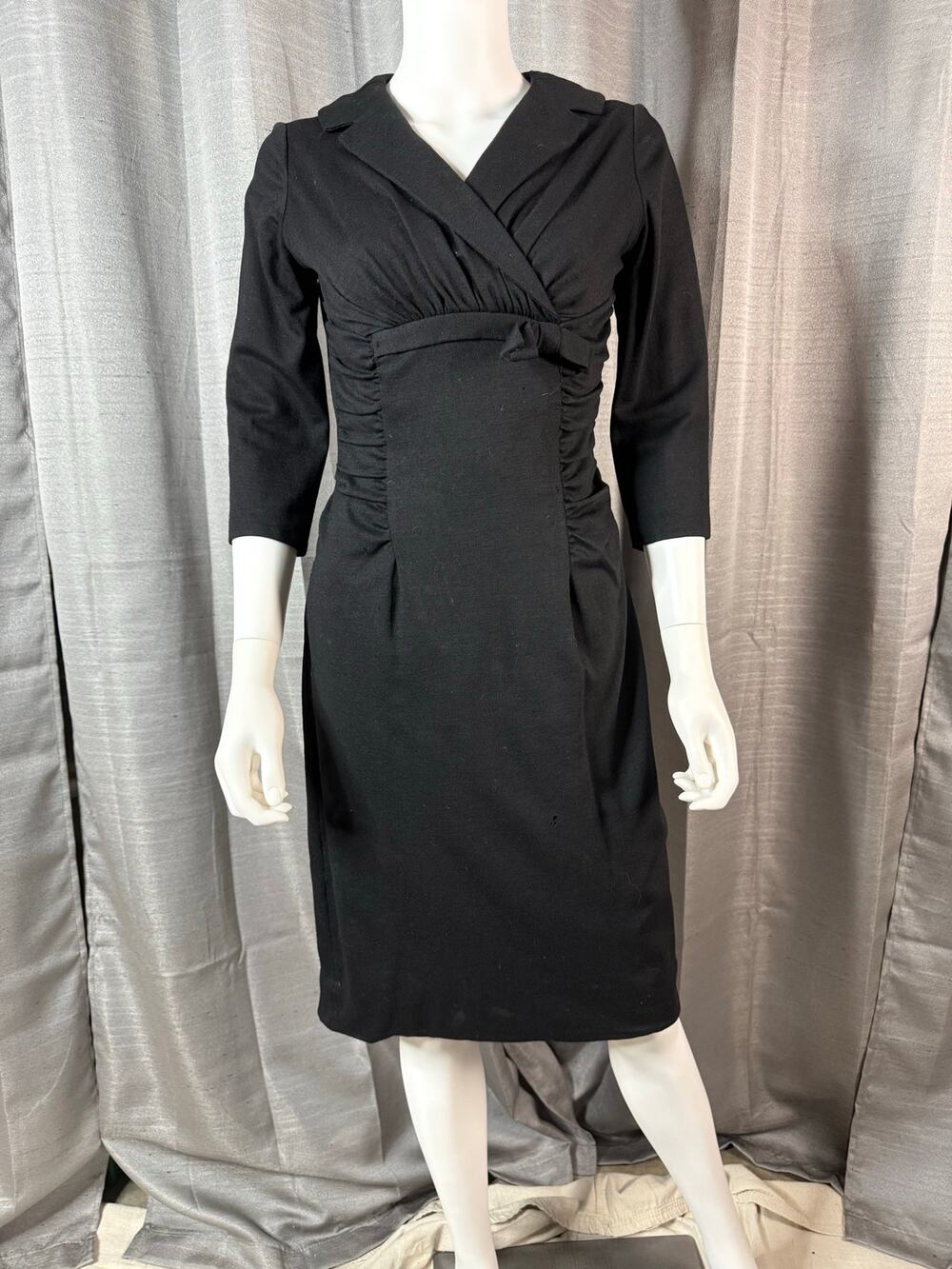 Vintage Black Wool Wiggle Dress AS IS